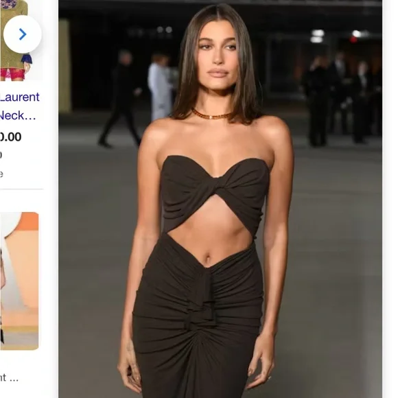 Saint Laurent Black Strapless Dress